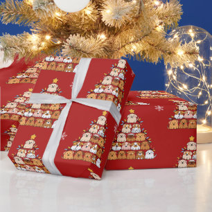 Papier Cadeau Chiots mignons personnalisés amoureux des chiens d