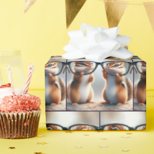 Papier Cadeau Chipmunks à travers les lunettes noires