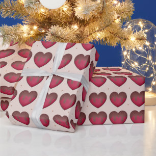 Papier Cadeau Choclate Coeurs couverts