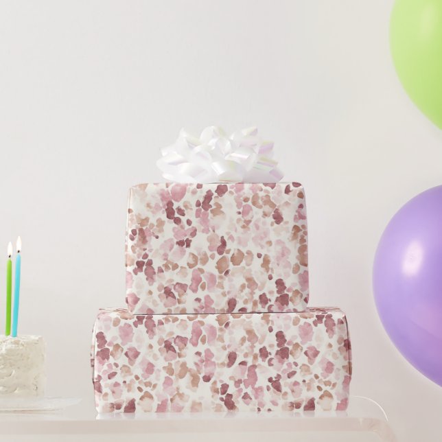 Papier Cadeau Chocolat à la crème rose Brown léopard animal Anni (Cadeaux de fête)