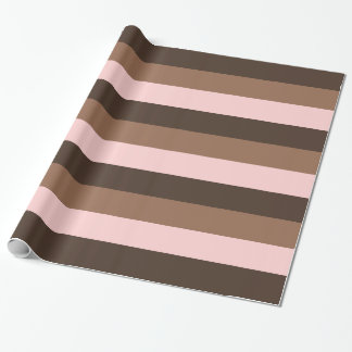 Papier Cadeau Chocolat brun et rose rayures toutes les occasions