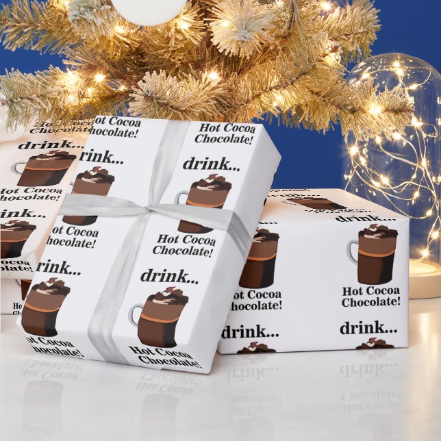 Papier Cadeau Chocolat Chaud de Naissance (Vacances)