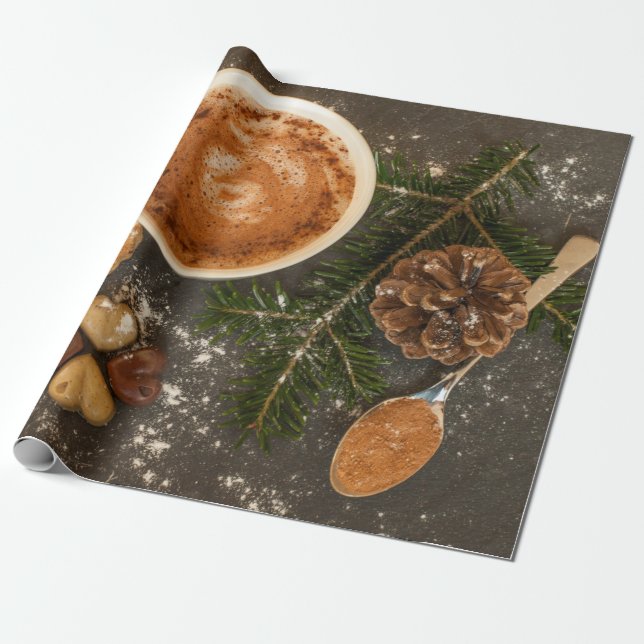 Papier Cadeau Chocolat chaud de Noël (Déroulé)