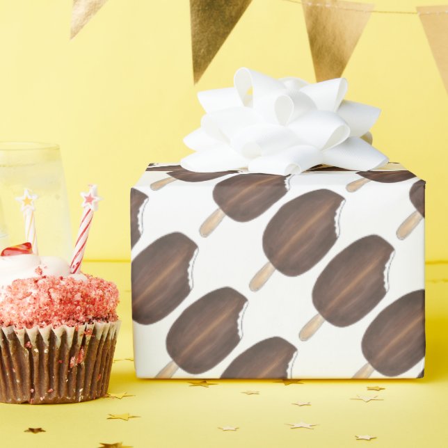 Papier Cadeau Chocolat Dipped Vanilla Ice Cream Popsicles Bars (Fête d'anniversaire)