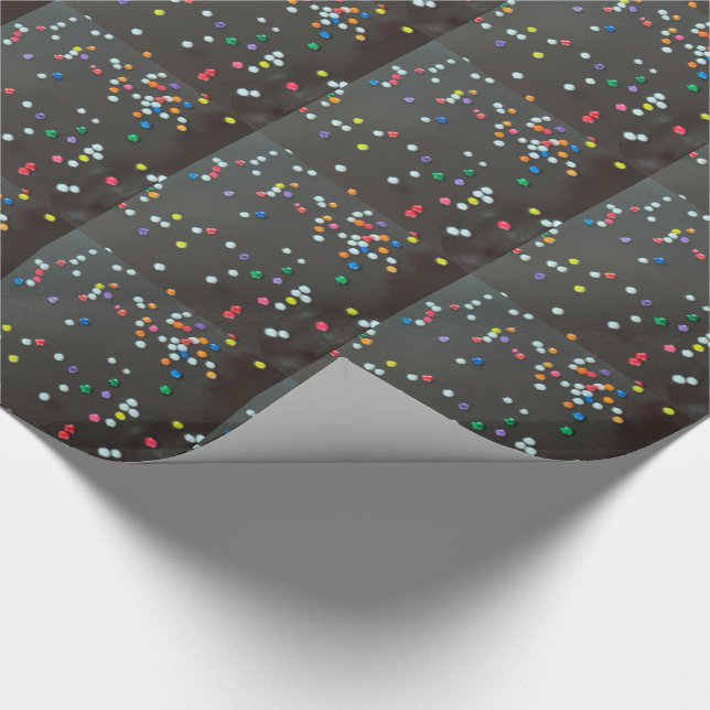 Papier Cadeau Chocolat et Paillettes (Coin)