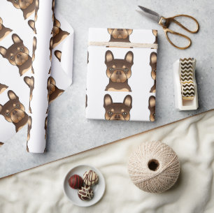 Papier Cadeau Chocolat Et Tan French Bulldog mignon Motif
