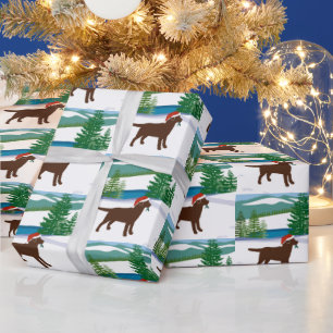 Papier Cadeau Chocolat Labrador Christmas Winter View