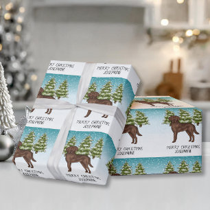 Papier Cadeau Chocolat Labrador Retriever Christmas Texte person