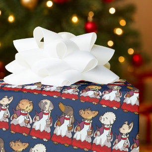 Papier Cadeau Chœur de chiens jouets drôles Chanteurs de cantiqu