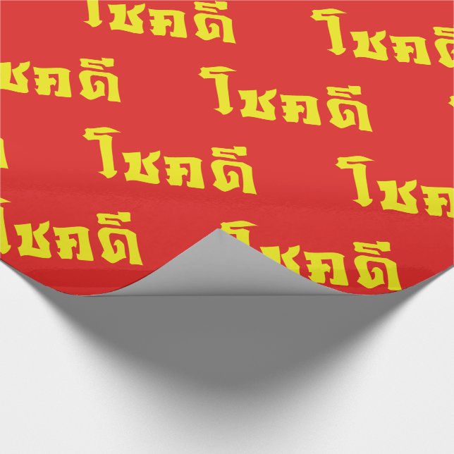Papier Cadeau Chok Dee ~ Good Luck in Thai Language Script (Coin)