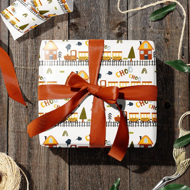 Papier Cadeau Choo Choo Train Motif Little Kid (Créateur téléchargé)