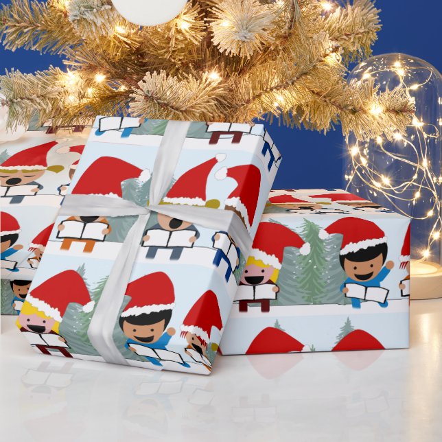 Papier Cadeau Chorale de Noël pour enfants (Vacances)
