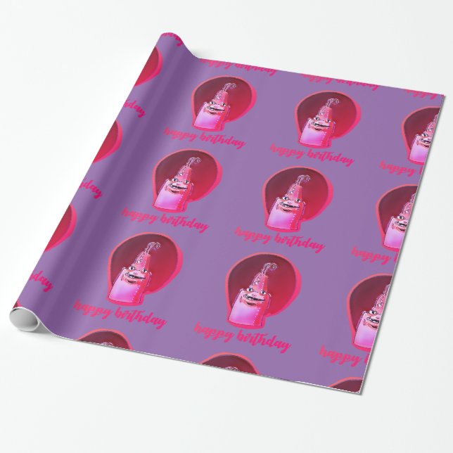 Papier Cadeau chose bizarre dit heureux anniversaire (Déroulé)