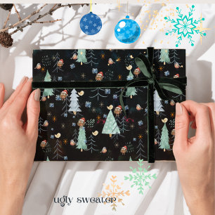 Papier Cadeau Chou mignon de fête de Noël