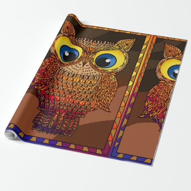 Papier Cadeau Chouette (Déroulé)