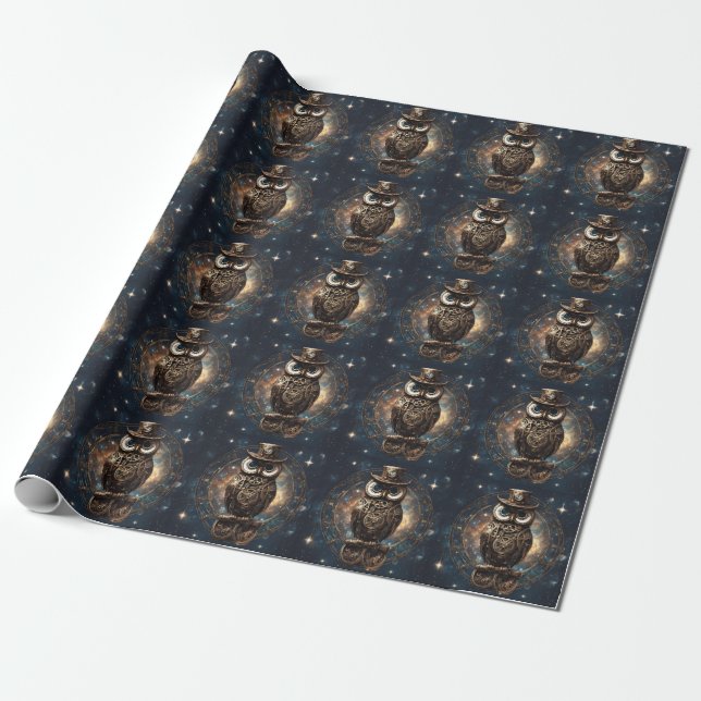 Papier Cadeau Chouette à vapeur (Déroulé)