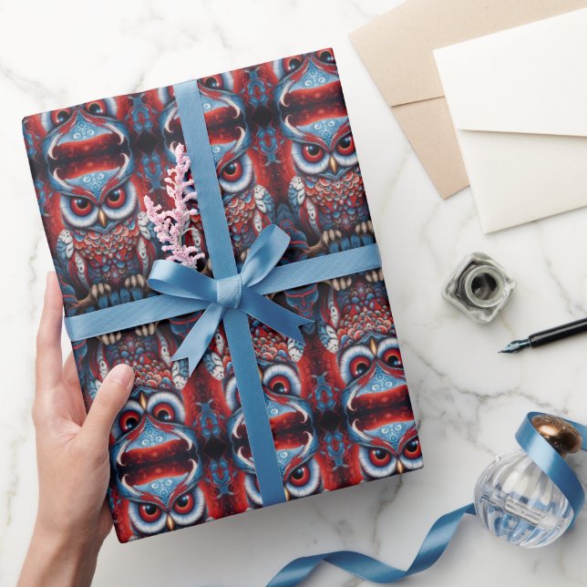 Papier Cadeau Chouette cosmique de sagesse (Cadeaux)
