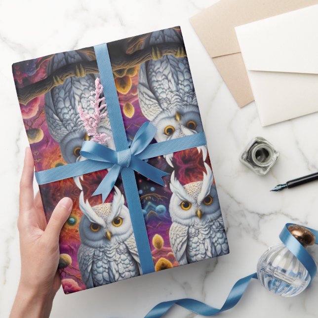Papier Cadeau Chouette cosmique de sagesse (Cadeaux)