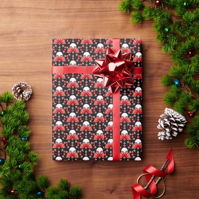Papier Cadeau Chouette d'art populaire (Cadeau de vacances)
