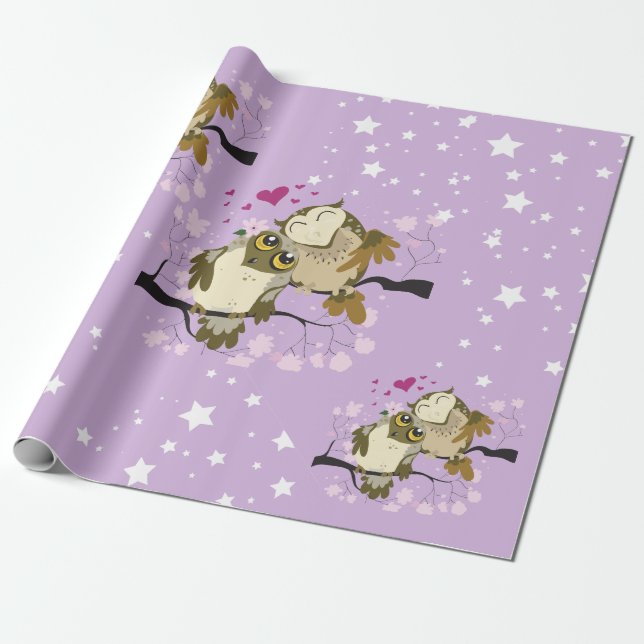 Papier Cadeau chouettes de luv burd (Déroulé)