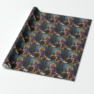 Papier Cadeau Chow Chow Chien Peinture Whimsical Halloween