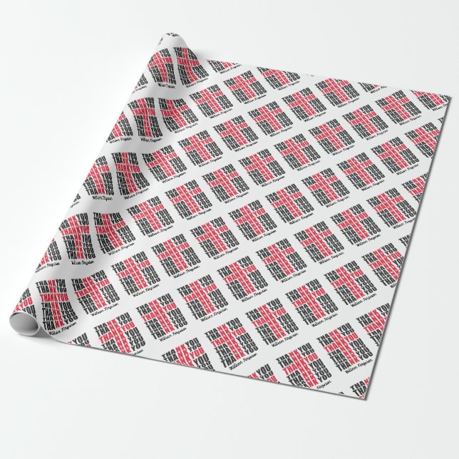 Papier cadeau chrétien Cross Art Merci (Déroulé)