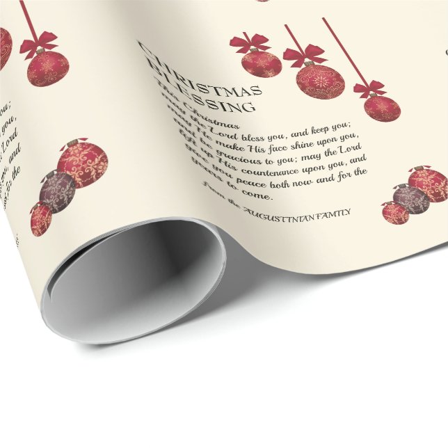 Papier Cadeau chrétien | QUE LE SEIGNEUR VOUS BÉNISSE | Noël (Coin rond)