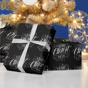 Papier Cadeau Christian Christ Joyeux Noël Chalk Calligraphie