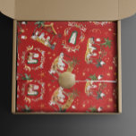 Papier Cadeau Christian Christmas Watercolor Nativité Rouge<br><div class="desc">Nativité de l'aquarelle chrétienne de Noël</div>