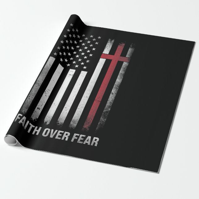 Papier Cadeau Christian US USA Drapeau américain Christ Faith su (Déroulé)