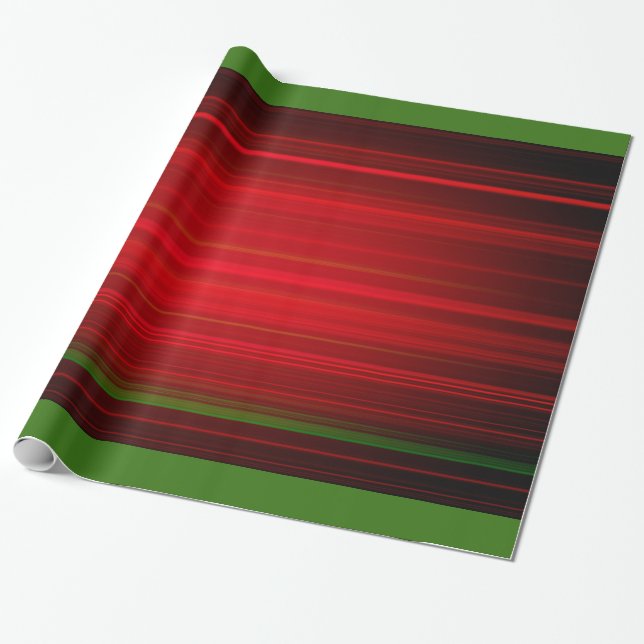 Papier Cadeau Christma Red Lines avec Lime Green Design (Déroulé)