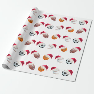 Papier Cadeau Christmas Baller Sports Funny Père Noël Holiday