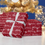 Papier Cadeau Christmas Believe Texte et Snowflakes<br><div class="desc">Croyez le texte avec des flocons de neige sur l'arrière - plan rouge. Le texte et la couleur peuvent être modifiés. La couleur Arrière - plan peut être modifiée.</div>