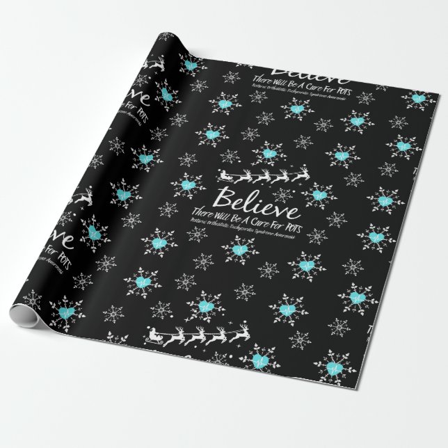 Papier Cadeau Christmas Believe Theme Wrapper Papier (Déroulé)