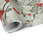 Papier Cadeau Christmas Bells et Holly<br><div class="desc">Les cloches de Noël standard et Holly,  toujours un plaisir joyeux à voir sur votre enveloppement de Noël. Ce motif est également offert sur papier de tissu et ruban.</div>