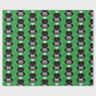 Papier Cadeau Christmas Black Cat Art Painting