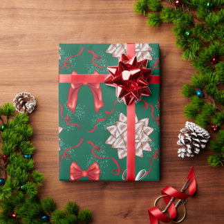 Papier Cadeau Christmas Bows Wrapping Paper