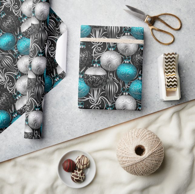 Papier Cadeau Christmas Bulbs Wrapping Paper (Artisanat)