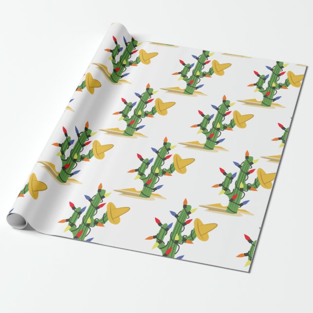 Papier Cadeau Christmas Cactus (Déroulé)