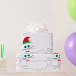 Papier Cadeau Christmas Cat<br><div class="desc">Un chat de Noël qui est un chat blanc portant un chapeau de Père Noël. Cette conception semble vraiment efficace sur ces papiers d'enveloppement</div>