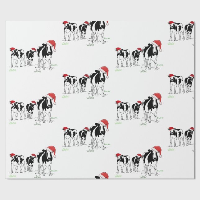 Papier Cadeau Christmas Cows (Plat)