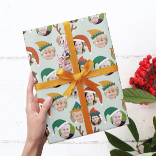 Papier Cadeau Christmas Crew Custom Six Photo Funny Holiday Cade