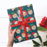 Papier Cadeau Christmas Crew Custom Six Photo Funny Holiday Cade<br><div class="desc">**Faites défiler la photo ci-dessous!** Ce papier d'emballage cadeau de Noël amusant et très joyeux ravira vos amis et votre famille quand vous le personnalisez avec les photos de vos enfants, parents, amis et même animaux de compagnie mettant toute la folle série de personnages dans des vacances stupides Père Noël...</div>