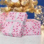 Papier Cadeau Christmas de Pink Candy Canes<br><div class="desc">Sucres de canne roses.</div>