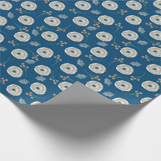 Papier Cadeau Christmas Flower gift wrap (Coin)