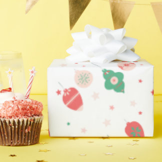 Papier Cadeau Christmas Gift Wrap with Colorful Garlands