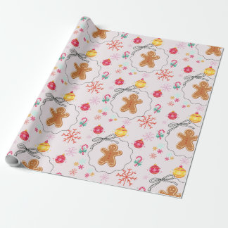 Papier Cadeau Christmas Gift Wrap with Gingerbread