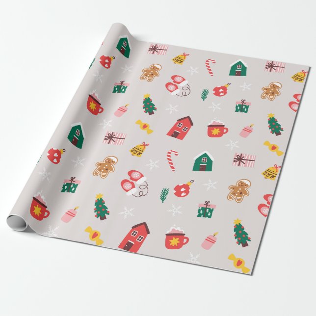 Papier Cadeau Christmas Gift Wrapping Paper (Déroulé)