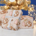 Papier Cadeau Christmas Gingerbread Maison Cookies roses Brown<br><div class="desc">Christmas Gingerbread House & Pink Cookies Papier d'enveloppement Brown pour tout votre emballage cadeau.</div>