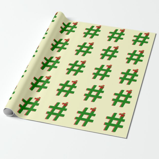 Papier Cadeau #Christmas #HASHTAG - Symbole de balise Hash (Déroulé)